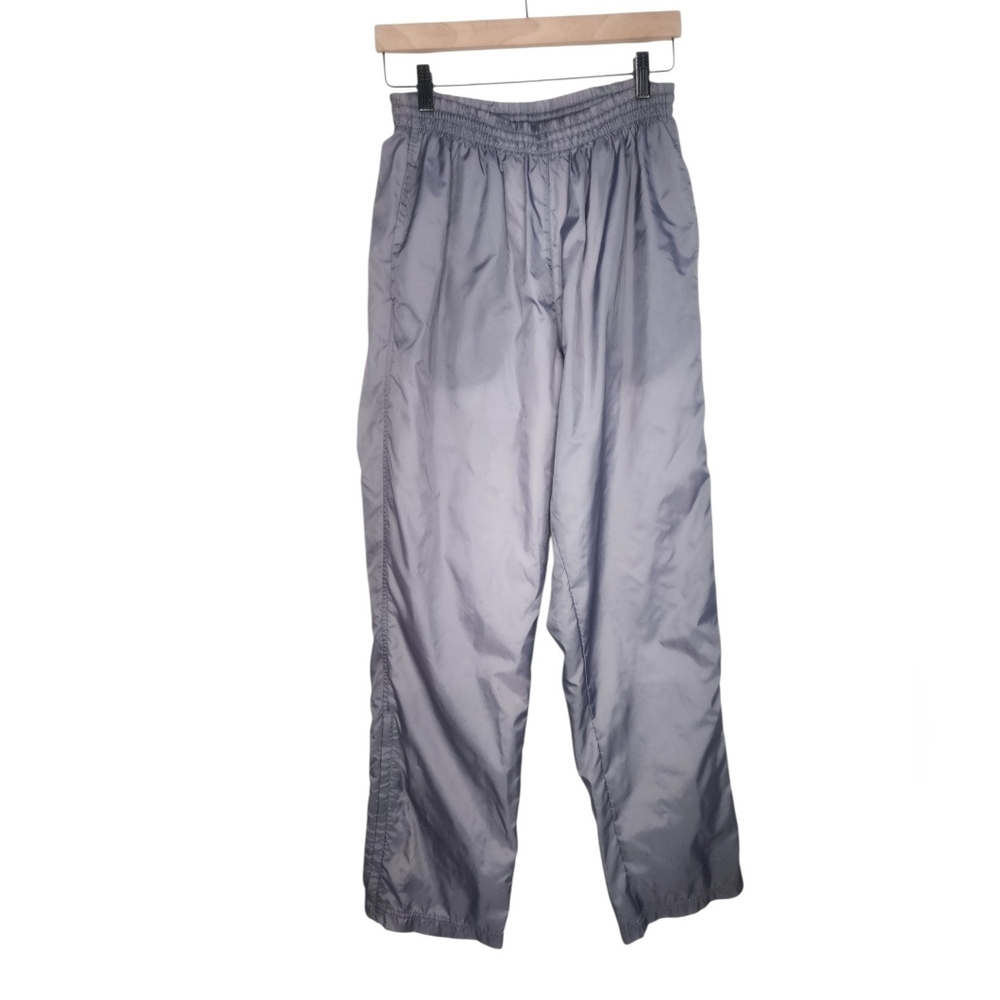 Champs 1990s Vintage Swishy Nylon Windbreaker Lined Track Pants in Gray Size M